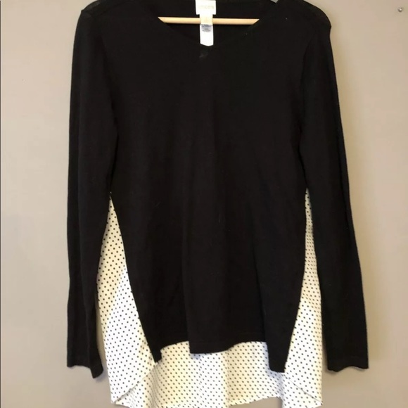 Chico's Tops - Chico's Black and White Polka Dot Blouse